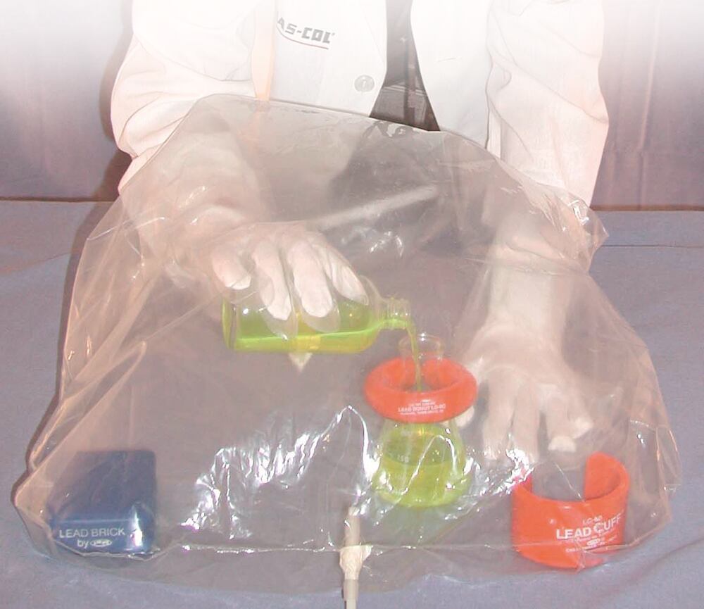 Glove bag with one opening for filling