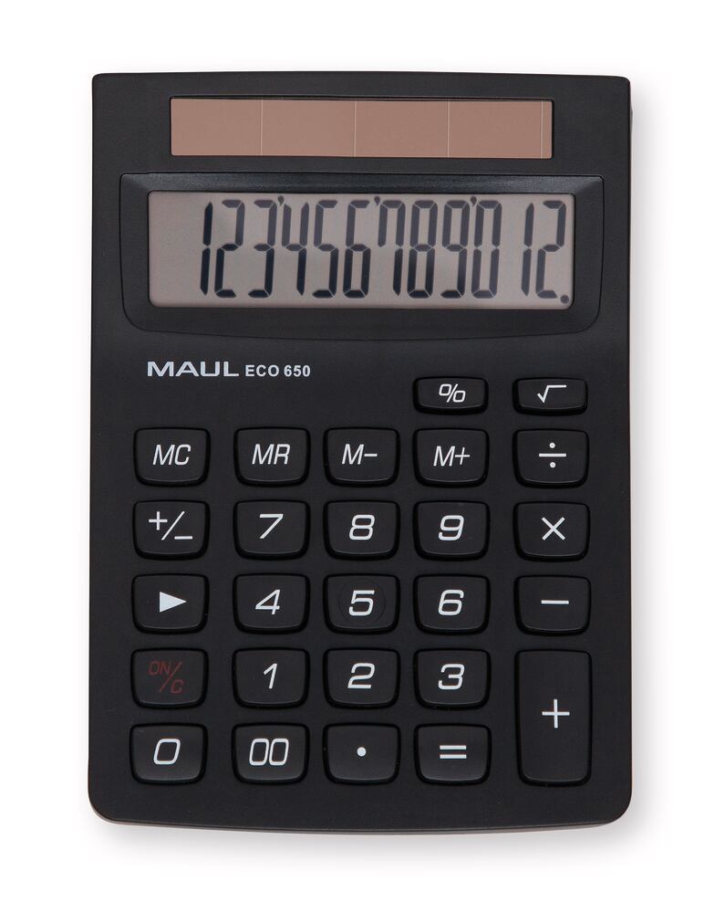 Solar-powered pocket calculator ECO 650