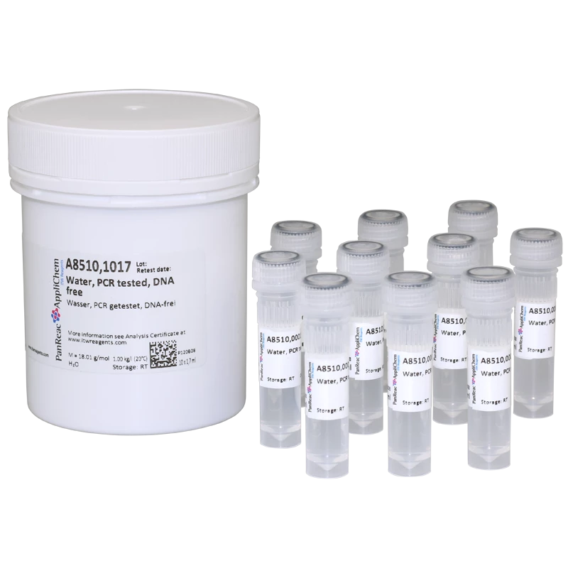 Water PCR tested, DNA free, for molecular biology, suited for qPCR ...