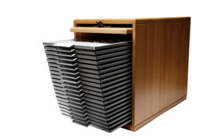 Microscope slide cabinet, lay flat format