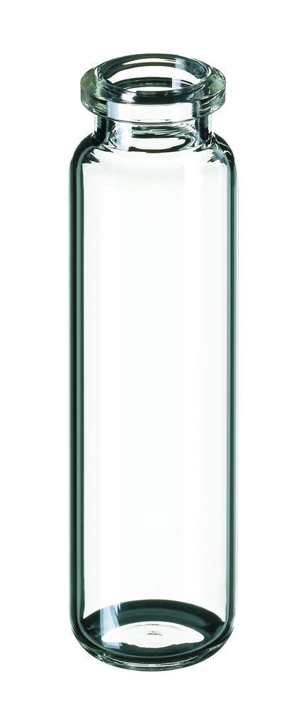 ROTILABO® Headspace vials with beaded rim ND20 rounded bottom, Clear glass, bevelled headspace edge
