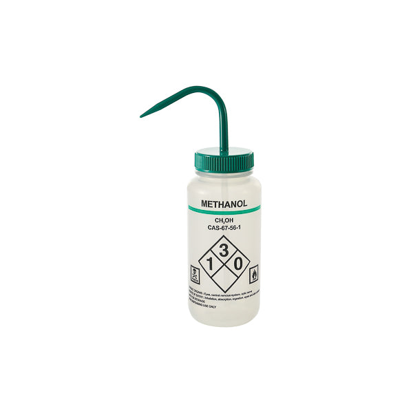 Safety wash bottle, labelled, wide mouth, LDPE